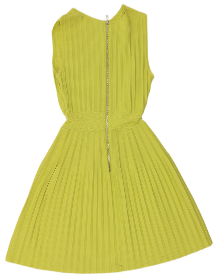 TED BAKER Abito maglione senza maniche da donna taglia 2 piccolo verde viscosa