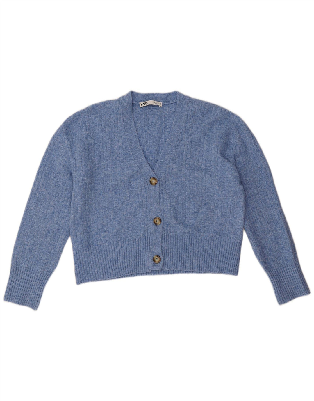 Maglione cardigan oversize da donna Zara UK 10 piccolo poliestere blu
