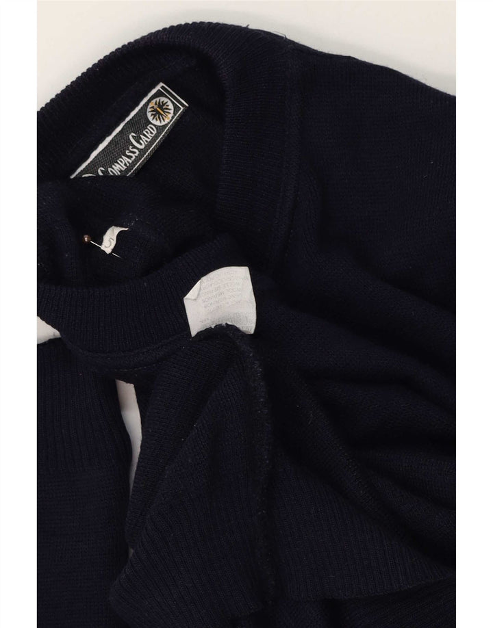 COMPASS CARD Maglione da uomo con grafica girocollo e maglione grande in lana blu navy