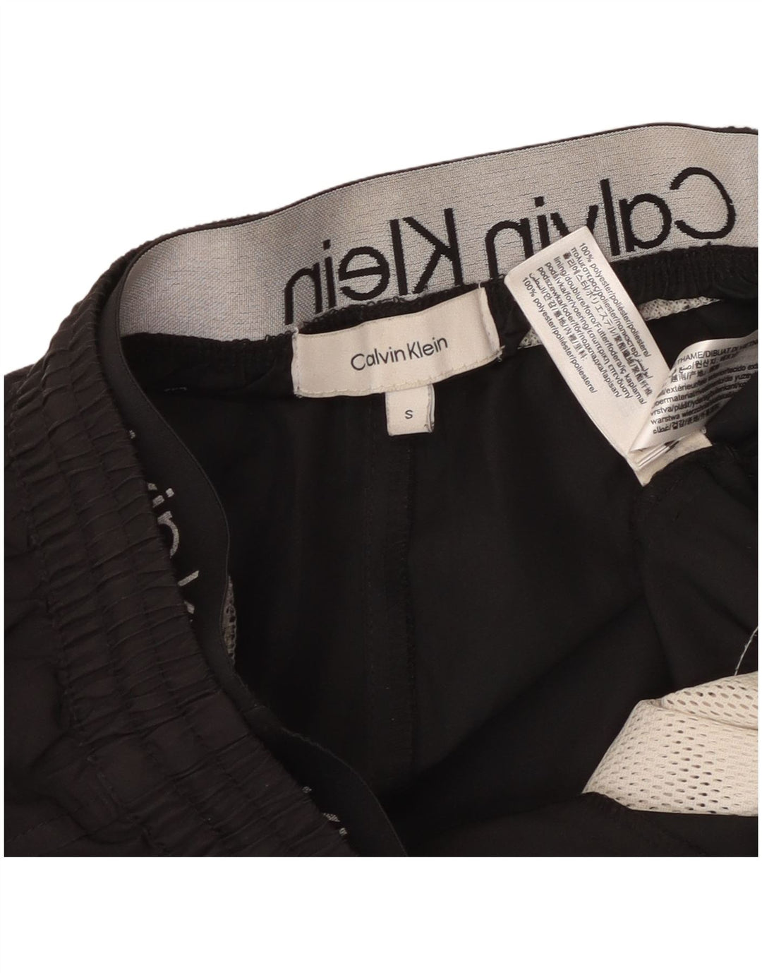 Pantaloncini sportivi da uomo Calvin Klein piccoli in poliestere nero