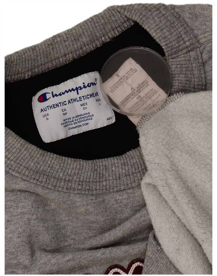 Felpa grafica da uomo Champion, maglione piccolo, cotone grigio