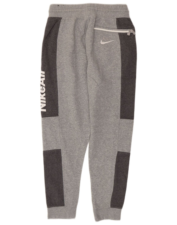 Pantaloni da tuta con grafica Nike da uomo, pantaloni da jogging, piccoli, in cotone color block grigio