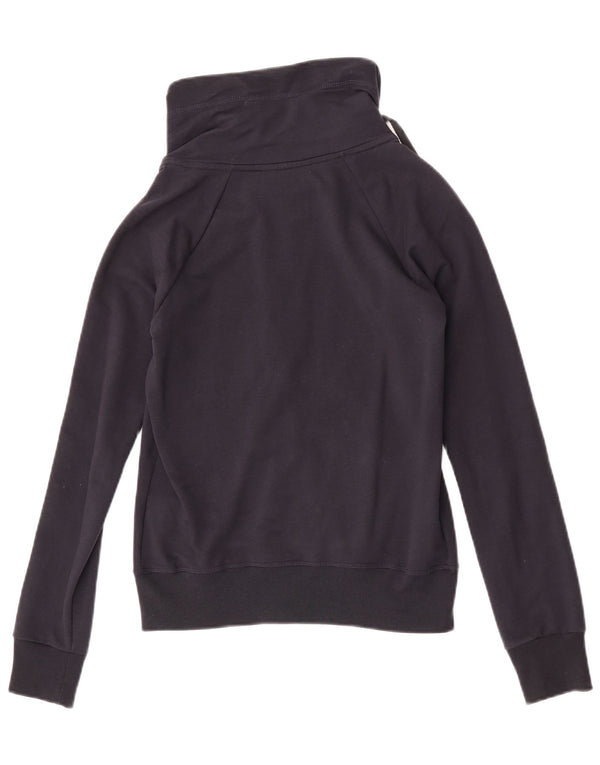 Converse Womens Tracksuit Top Jacket UK 12 Medium Navy Blue Cotton