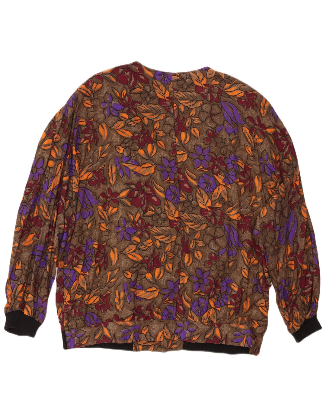 Camicetta da donna VINTAGE UK 20 2XL Viscosa floreale marrone