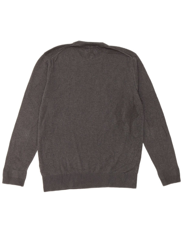 Maglione maglione girocollo da donna Tommy Hilfiger UK 14 Cotone grigio medio