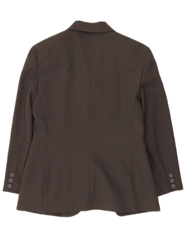 Giacca Blazer a 3 Bottoni da Donna Benetton IT 44 Poliestere Grigio Medio