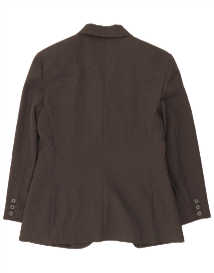 Giacca Blazer a 3 Bottoni da Donna Benetton IT 44 Poliestere Grigio Medio