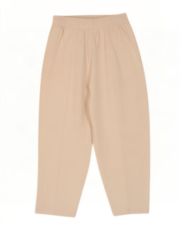 Pantaloni da tuta larghi da donna Zara UK 12 cotone bianco medio