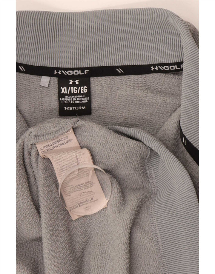 Felpa da uomo Under Armour con zip e collo maglione XL grigio poliestere