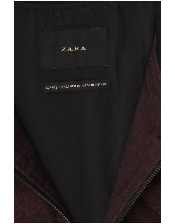 Giubbotto bomber trapuntato da uomo Zara UK 44 2XL Borgogna