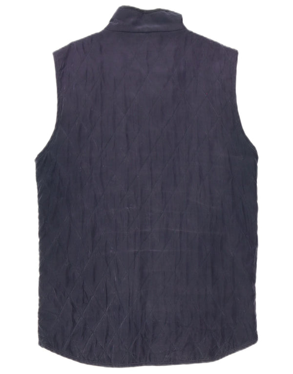 Conte of Florence Mens Quilted Gilet UK 38 Medium Navy Blue Polyester