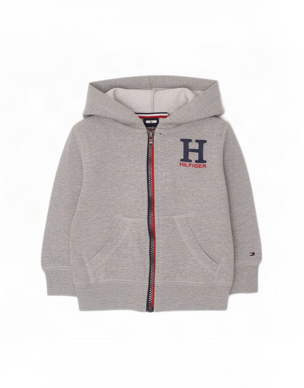 Maglione con cappuccio e zip per bambino Tommy Hilfiger da bambino 18-24 mesi grigio chiazzato