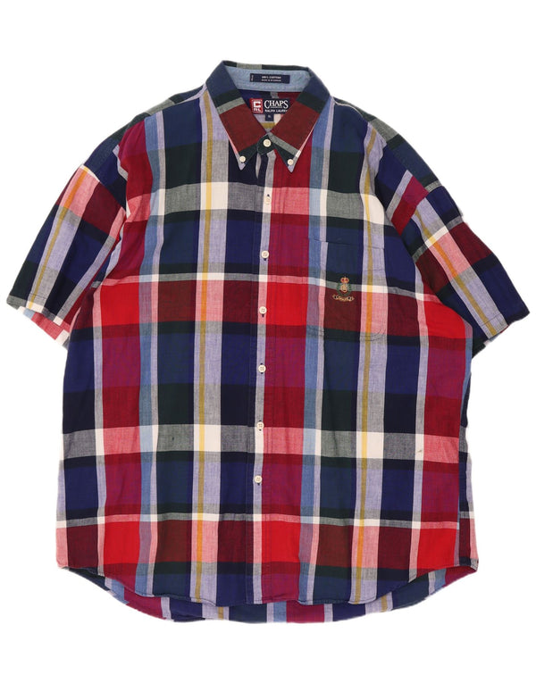 Camicia a maniche corte da uomo Chaps Ralph Lauren XL in cotone a quadri multicolore