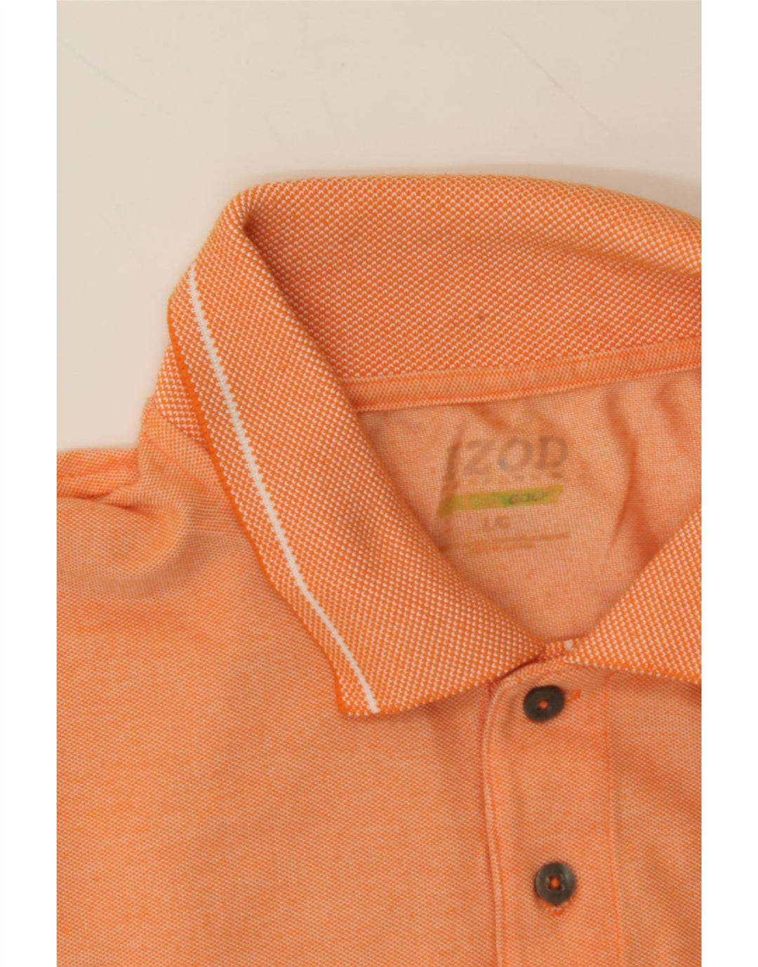 IZOD Mens Polo Shirt Large Orange Polyester Vintage Izod and Second-Hand Izod from Messina Hembry 