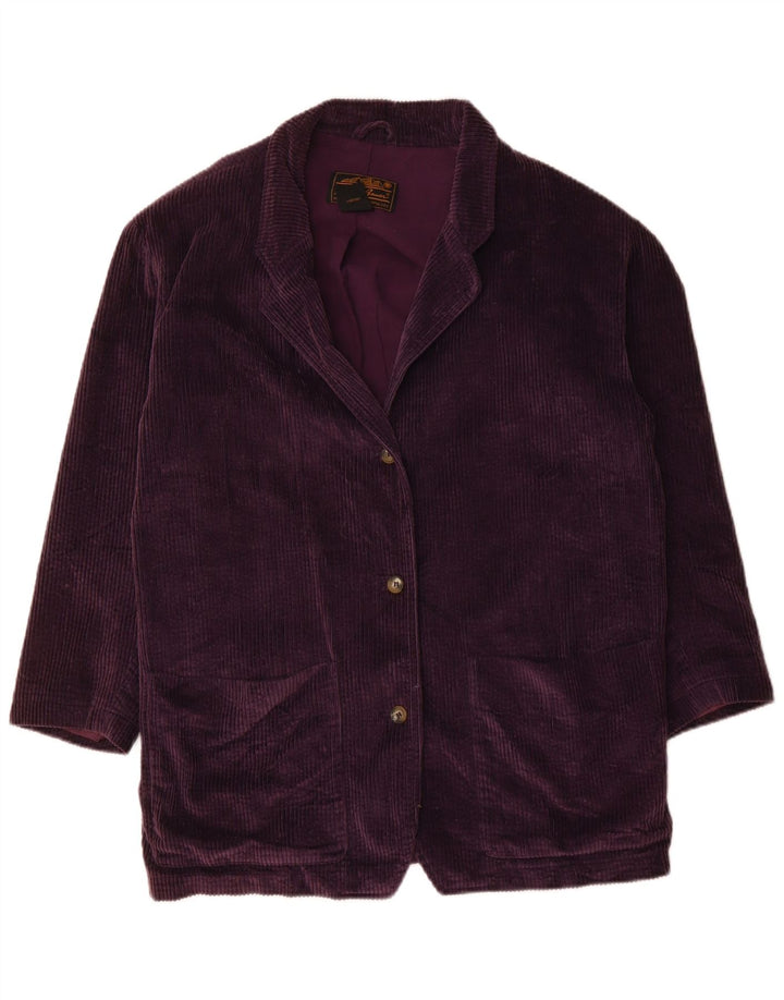 EDDIE BAUER Giacca blazer oversize a 3 bottoni da donna UK 10 piccola bordeaux
