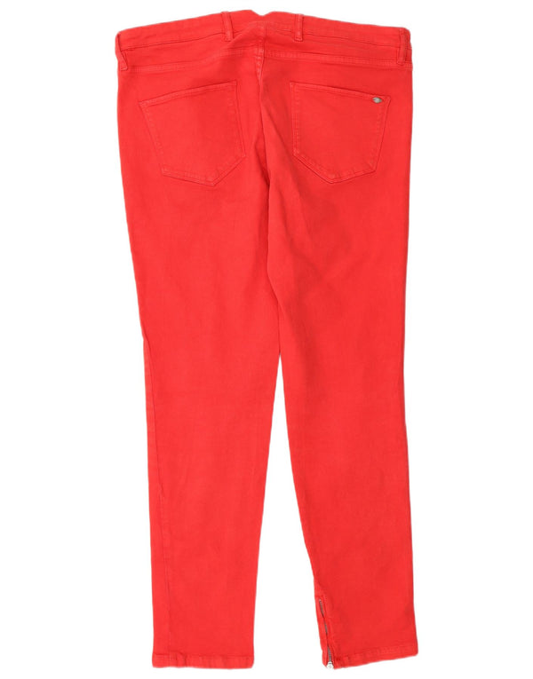 Jeans cropped slim fit da donna Massimo Dutti EU 42 Large W32 L28 Rosso