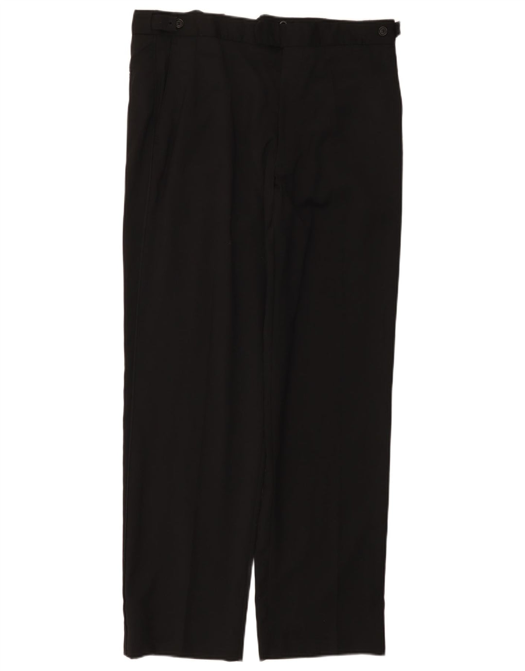 Pantaloni da abito dritti da uomo Marks & Spencer W34 L31 lana nera
