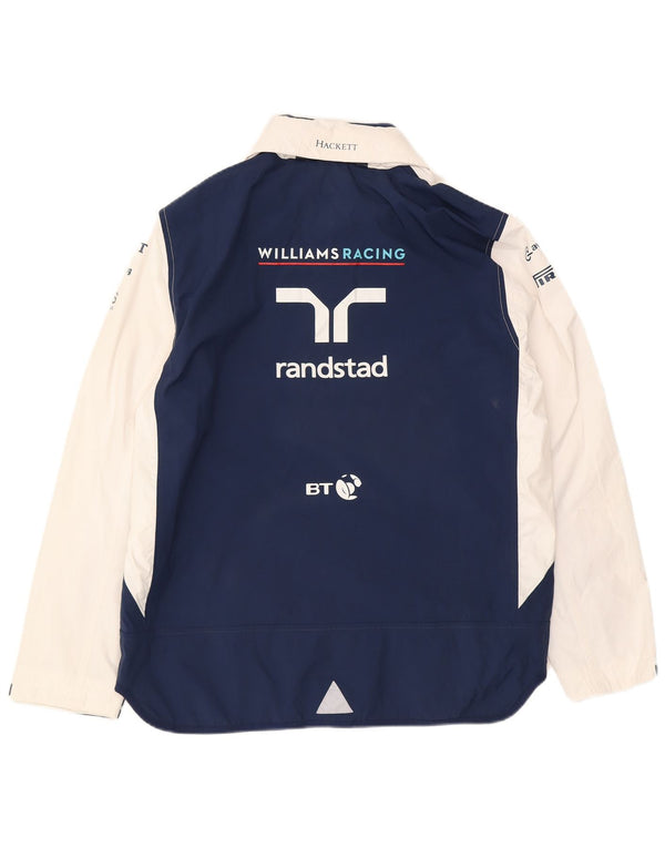 HACKETT Mens Graphic Racing Jacket UK 40 Large Navy Blue Sports