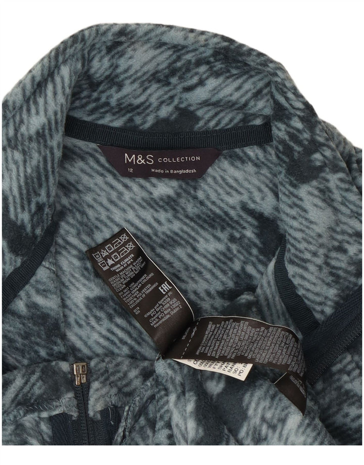 Giacca in pile da donna Marks & Spencer UK 12 Poliestere mimetico grigio medio
