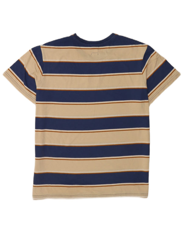 Levi's Mens Relaxed Fit T-Shirt Top Large Beige Striped Cotton