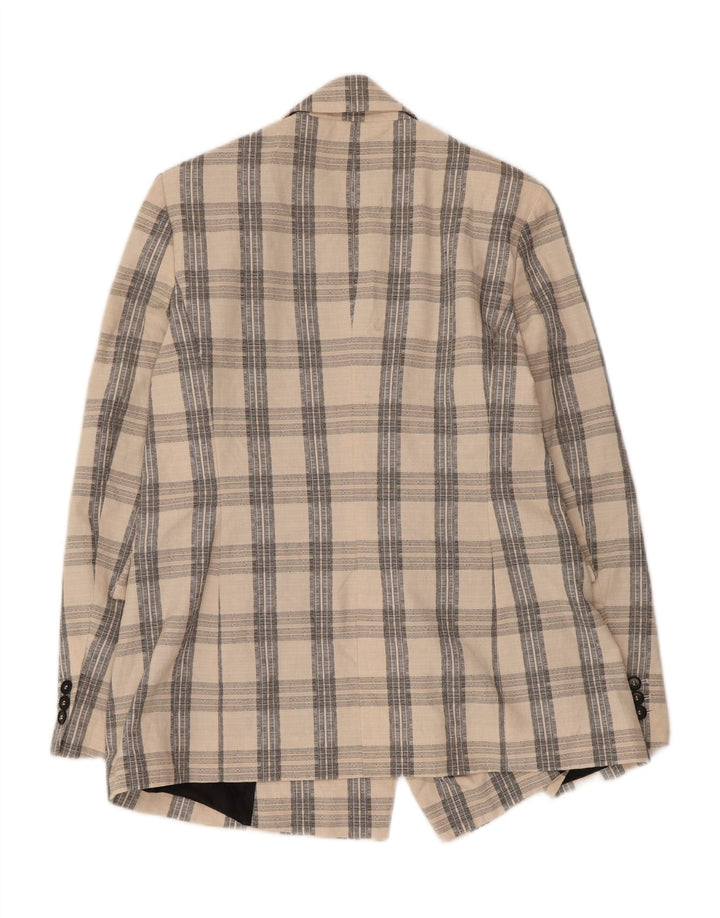 Giacca blazer doppiopetto da uomo Zara UK 38 Acetato a quadri beige medio