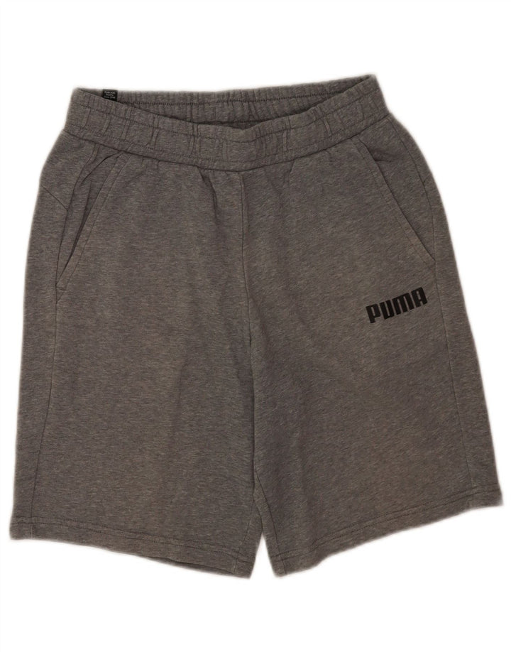 Pantaloncini sportivi da uomo Puma in cotone screziato grigio medio