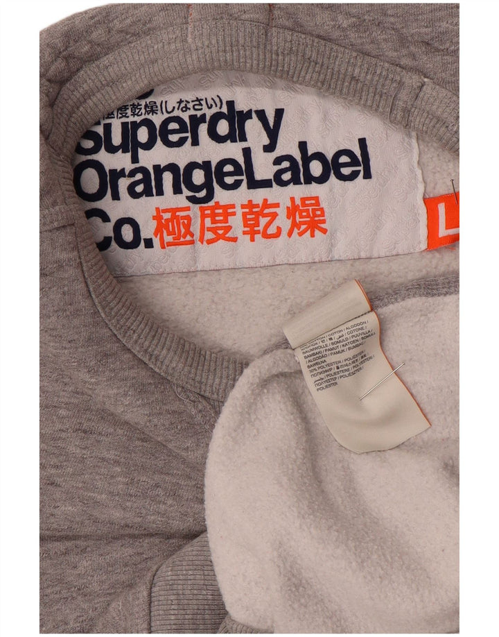 Felpa da uomo SUPERDRY Maglione grande cotone chiazzato grigio