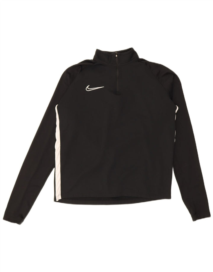 Maglia da tuta Nike Dri Fit con collo e zip da uomo, color block medio nero