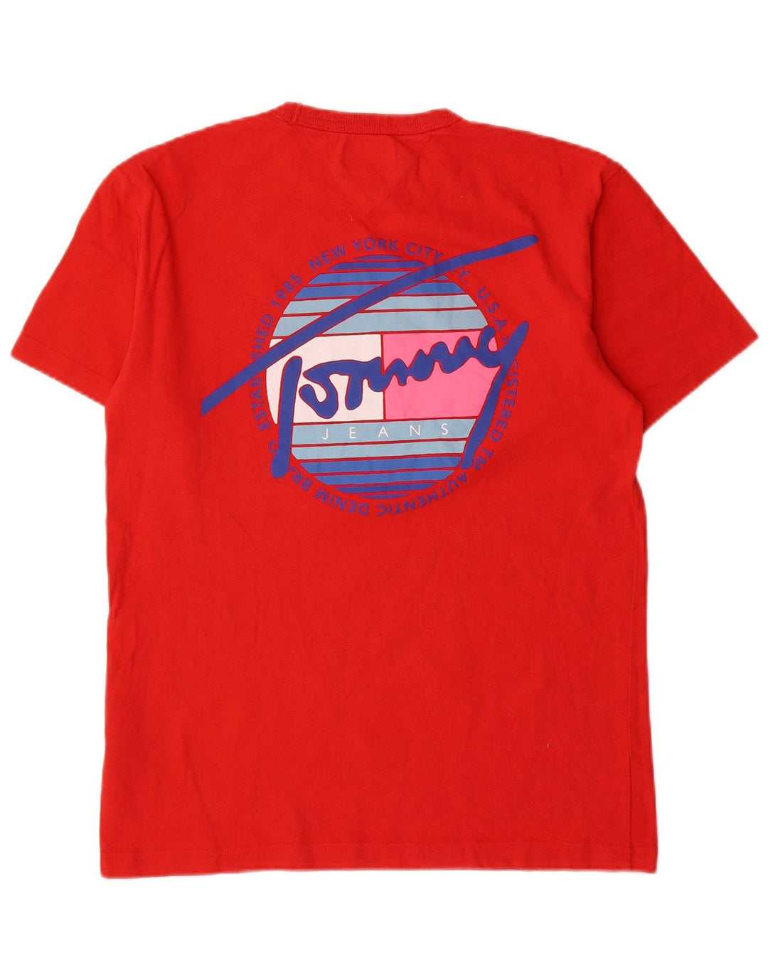 T-shirt grafica da uomo Tommy Hilfiger Top in cotone rosso medio