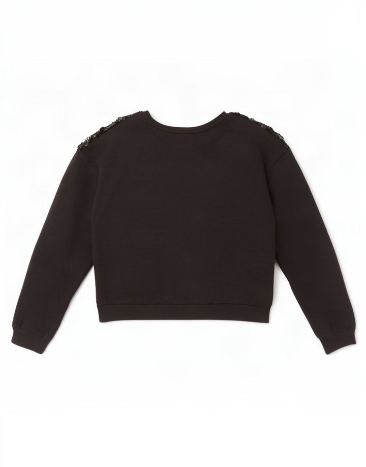 Felpa corta da donna Hollister UK 16 grande nera