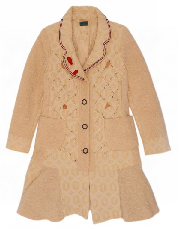 Save the Queen Soprabito grafico da donna UK 14 Acetato geometrico beige medio
