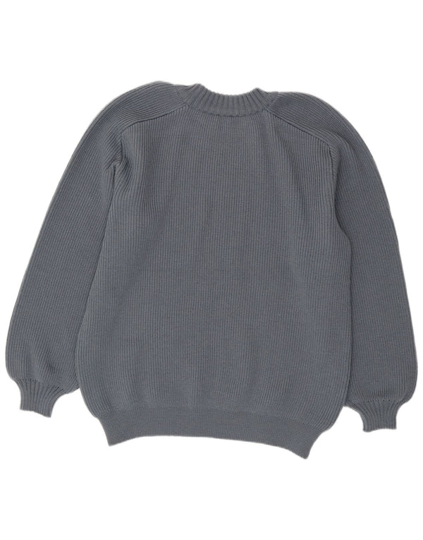 Maglione girocollo da uomo vintage IT 58 3XL Lana vergine grigia