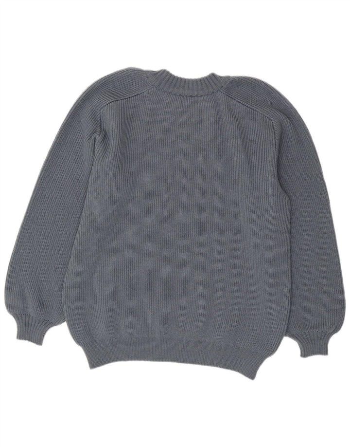 Maglione girocollo da uomo vintage IT 58 3XL Lana vergine grigia