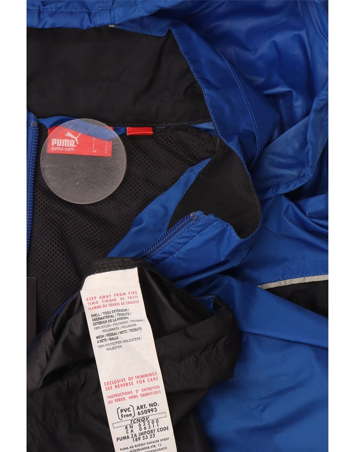 Giacca antipioggia da uomo Puma UK 40 Large blu in nylon color block