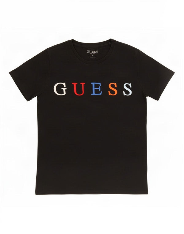 T-shirt grafica da bambino Guess 9-10 anni in cotone nero