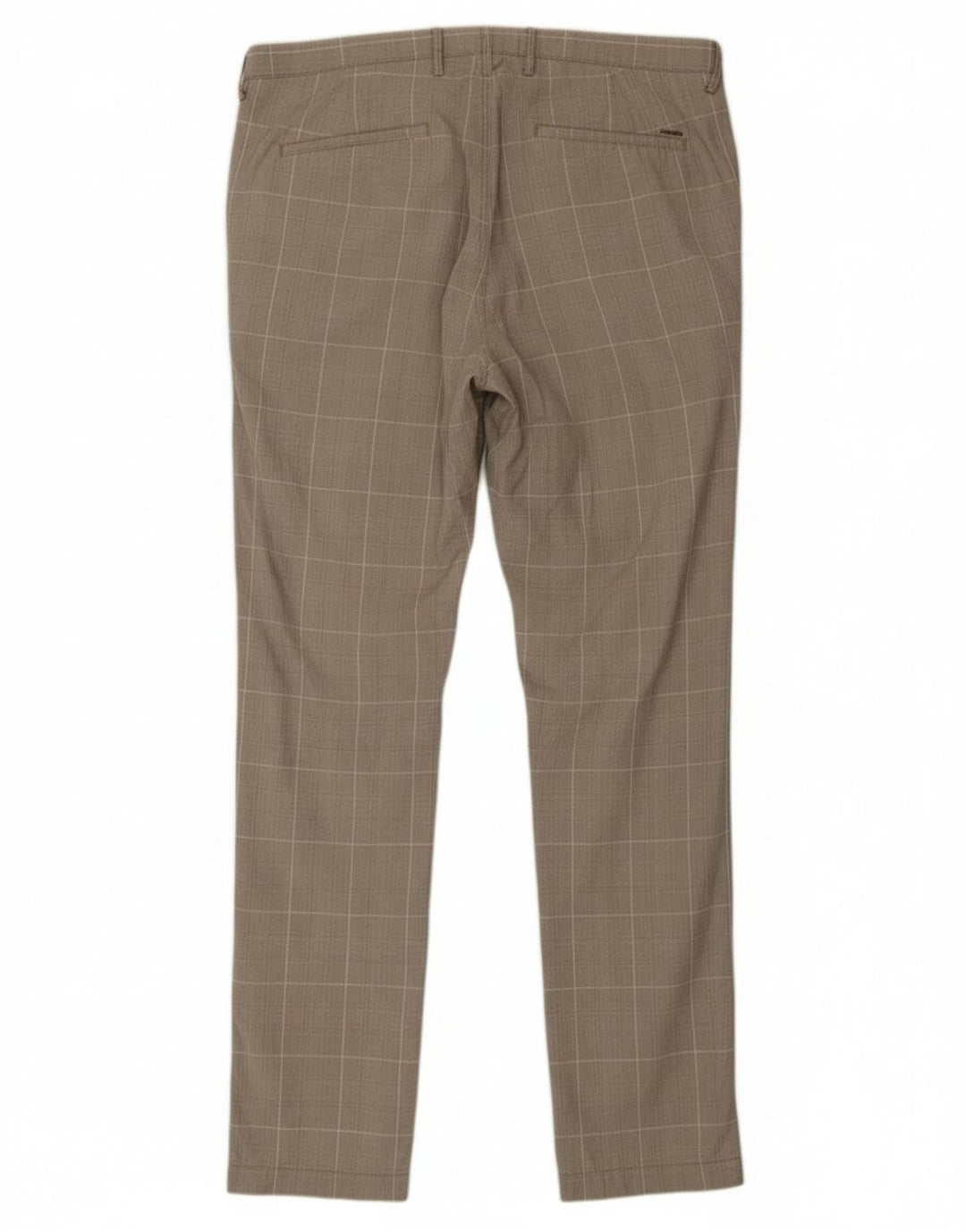 Pantaloni chino slim fit da uomo Hugo Boss IT 52 XL W36 L33 pied de poule grigio