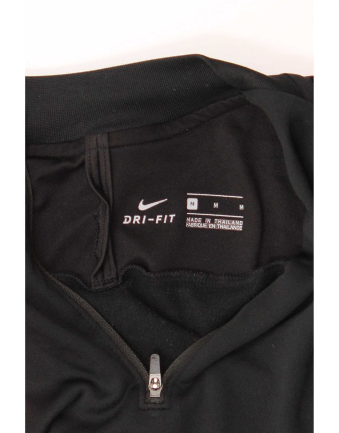 Top della tuta da ginnastica Nike Dri Fit con collo e zip da uomo, color block medio nero