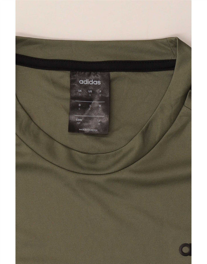 Maglietta Adidas da uomo Top Small in poliestere kaki