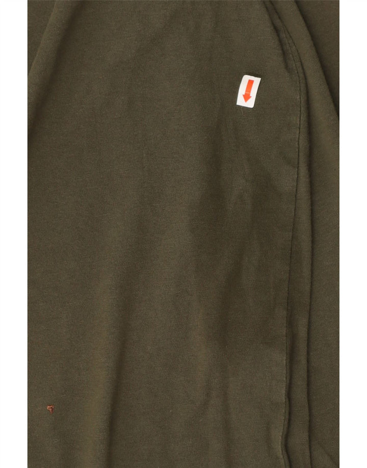 TIMBERLAND Top grafico da uomo vestibilità regolare manica lunga XL cotone kaki