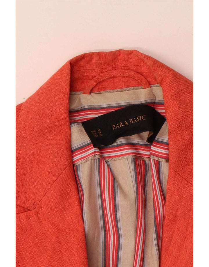 Giacca blazer a 1 bottone da donna Zara UK 12 arancione medio