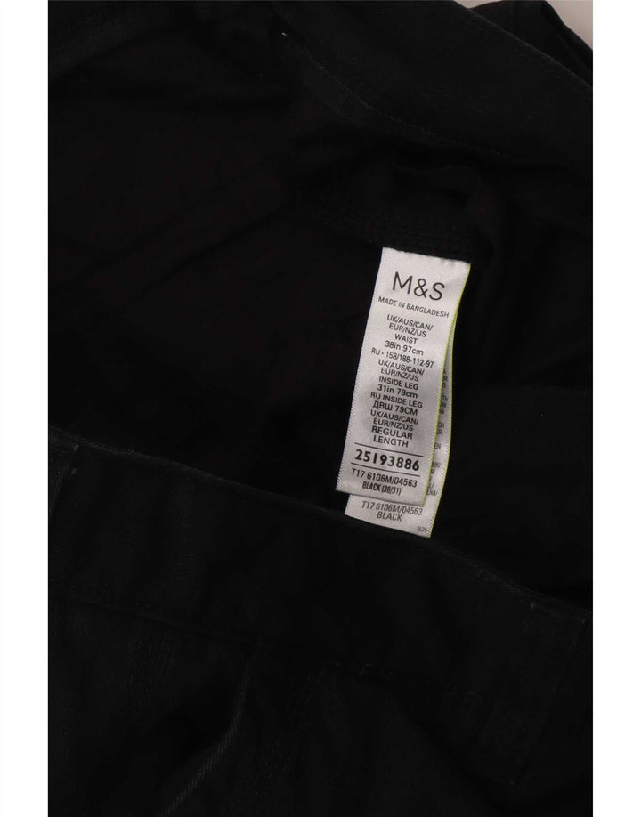 Pantaloni cargo dritti da uomo Marks & Spencer W38 L31 cotone nero