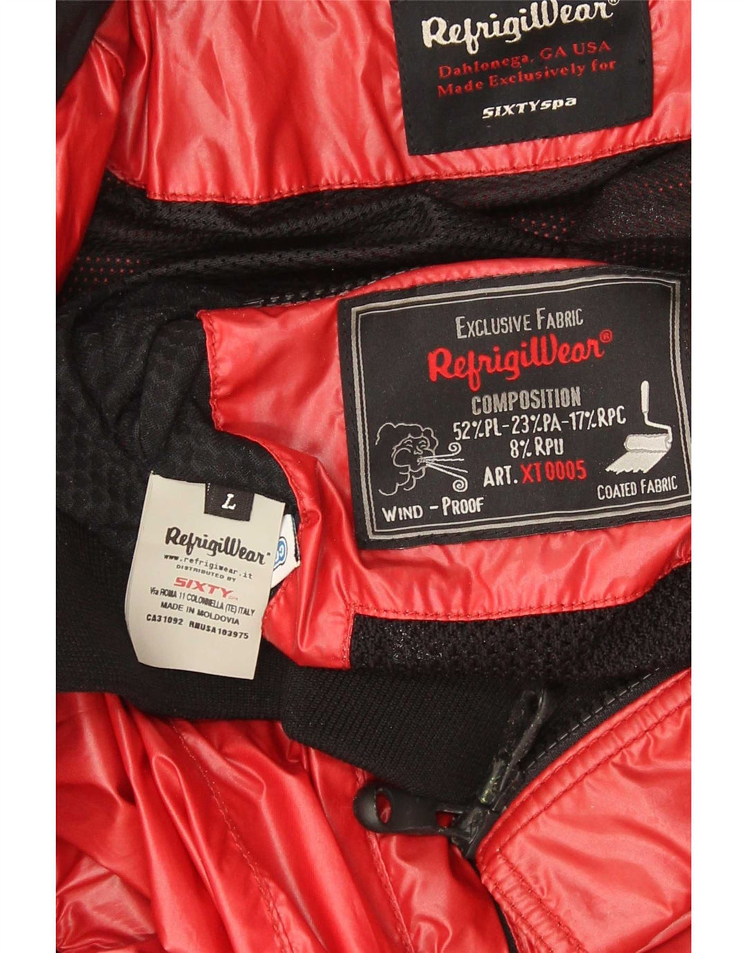 Refrigiwear Bomber da uomo Sixty spa UK 40 Large Rosso Colourblock