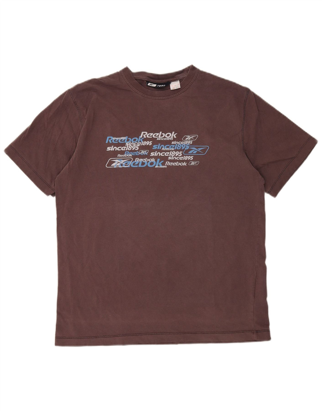 T-shirt grafica da uomo Reebok Top grande in cotone marrone