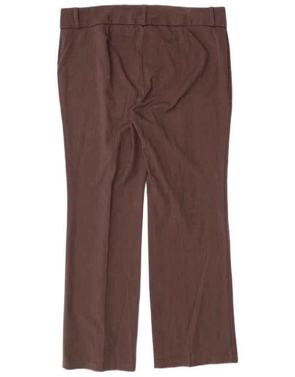 MARKS & SPENCER Pantaloni da abito dritti da donna UK 16 Large W38 L31 Marrone