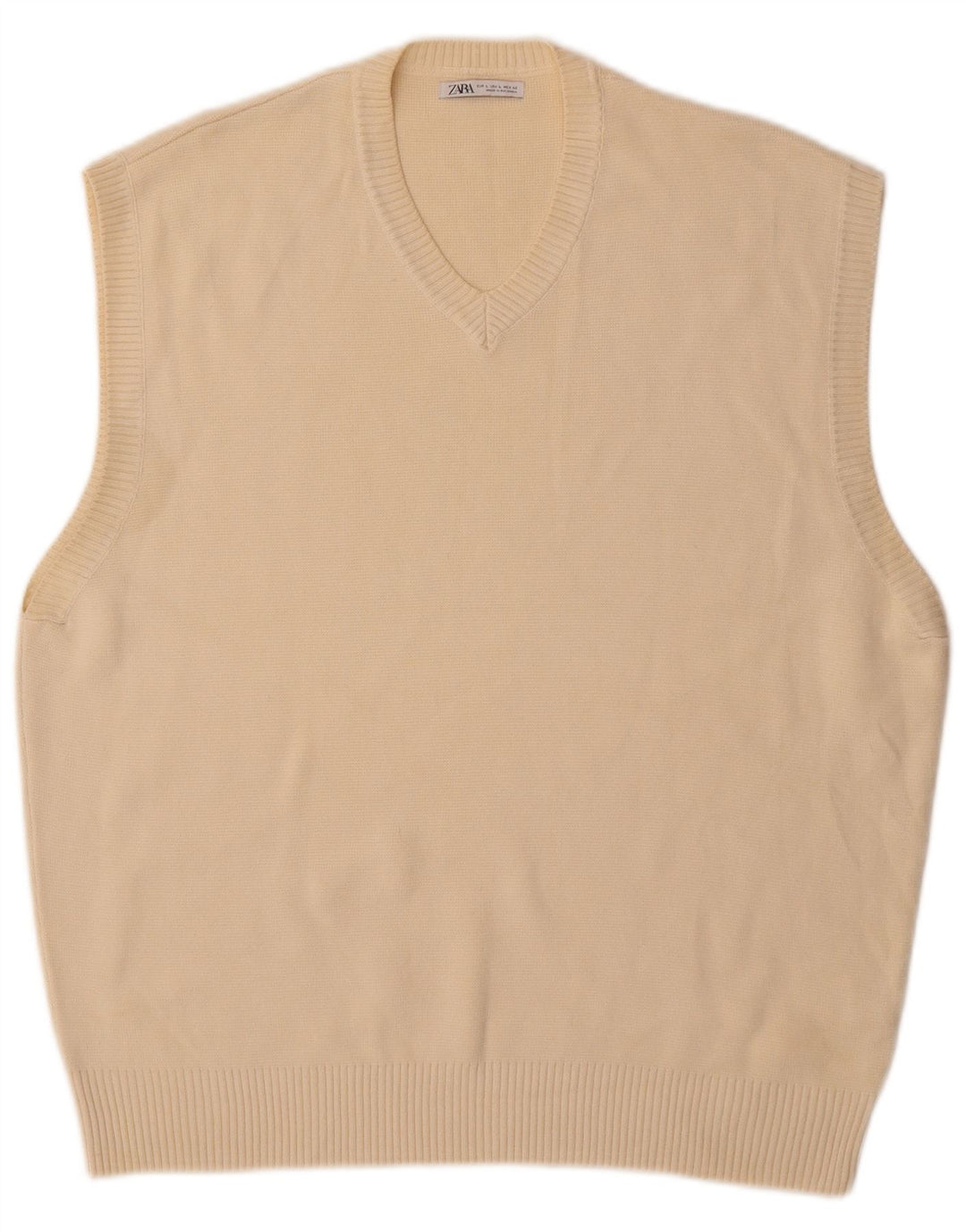 Canottiera da uomo Zara Canotta grande in cotone beige