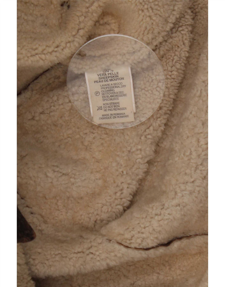 Giacca in shearling da uomo Marlboro Classics UK 42 XL Pelle di pecora marrone