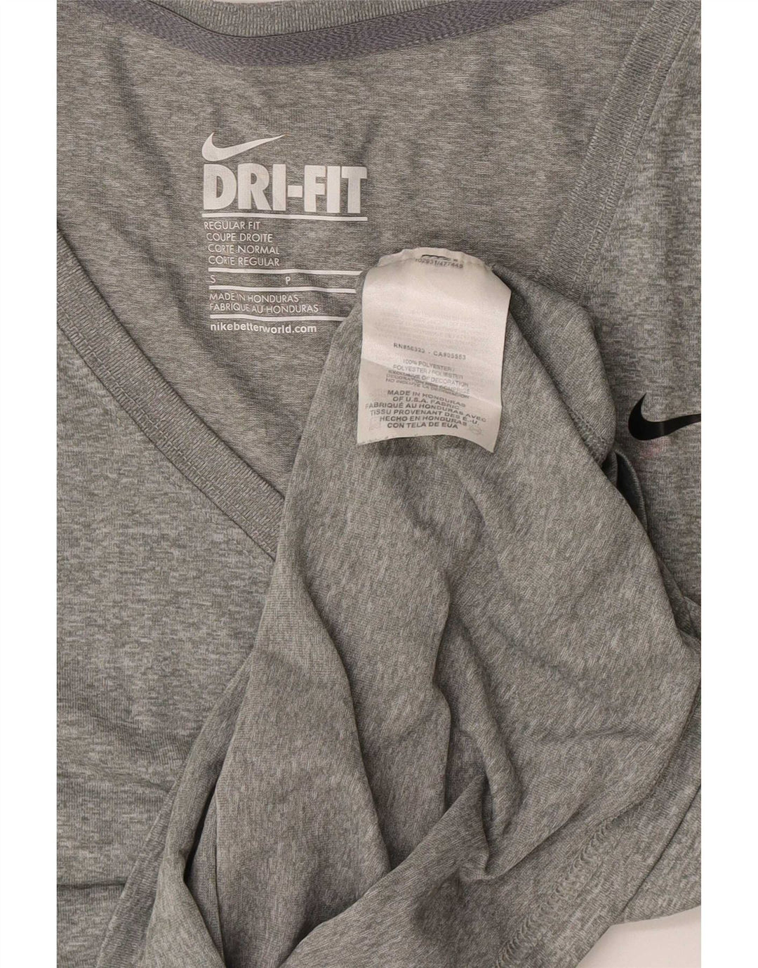 T-shirt da donna Nike Top UK 10 piccola in poliestere chiazzato grigio