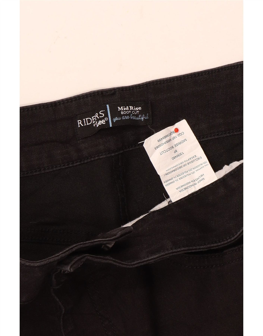 Jeans Lee Riders da donna a vita media bootcut US 8 medio W30 L29 cotone nero