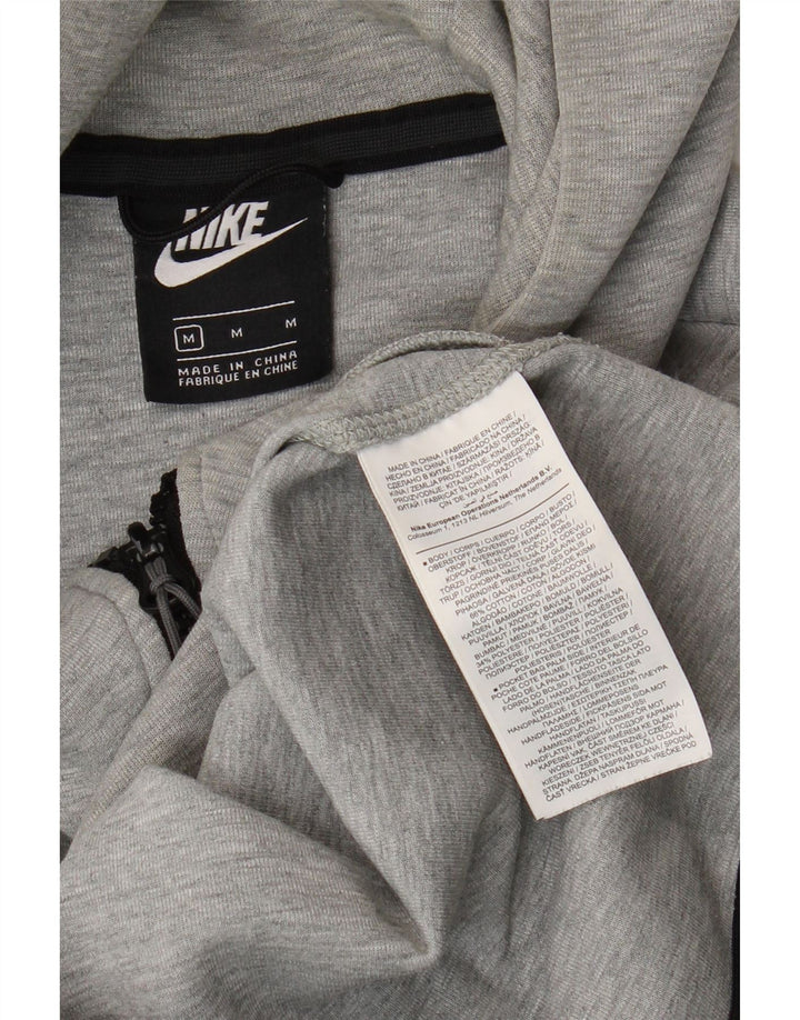 Felpa con cappuccio e zip Nike da uomo in cotone grigio medio