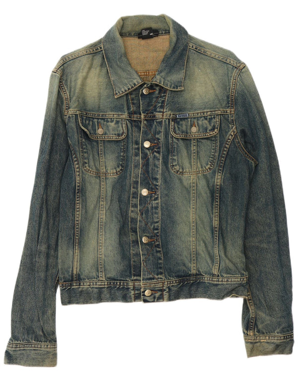 DIESEL Giacca di jeans da uomo UK 40 Large Blu Cotone